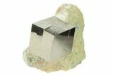 Shiny, Natural Pyrite Cube In Rock - Navajun, Spain #131145-1